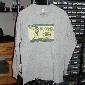 Green Bay Packers NFL Long Sleeved Grey T-shirt, Size Medium